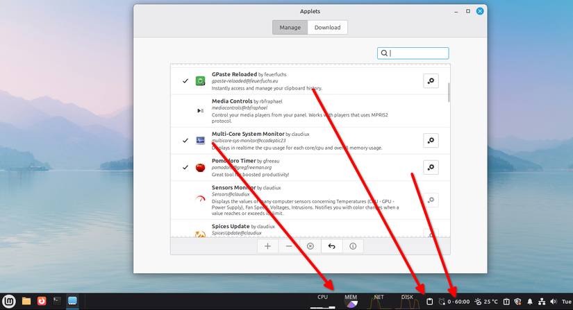 দারুচিনি ইনস্টল অ্যাপলেট পৃষ্ঠা ওভারভিউ।