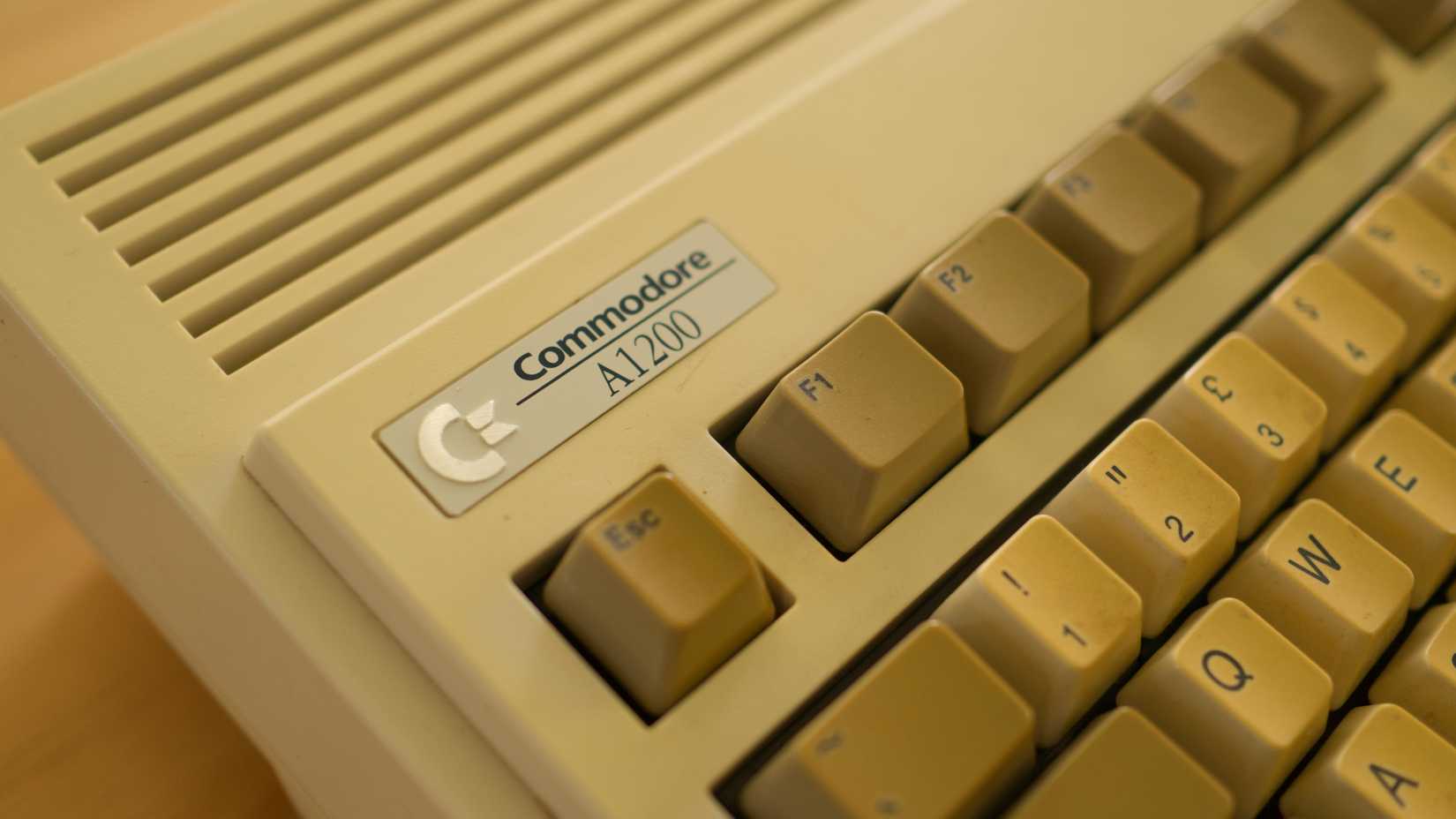 Commodore Amiga A1200 badge.