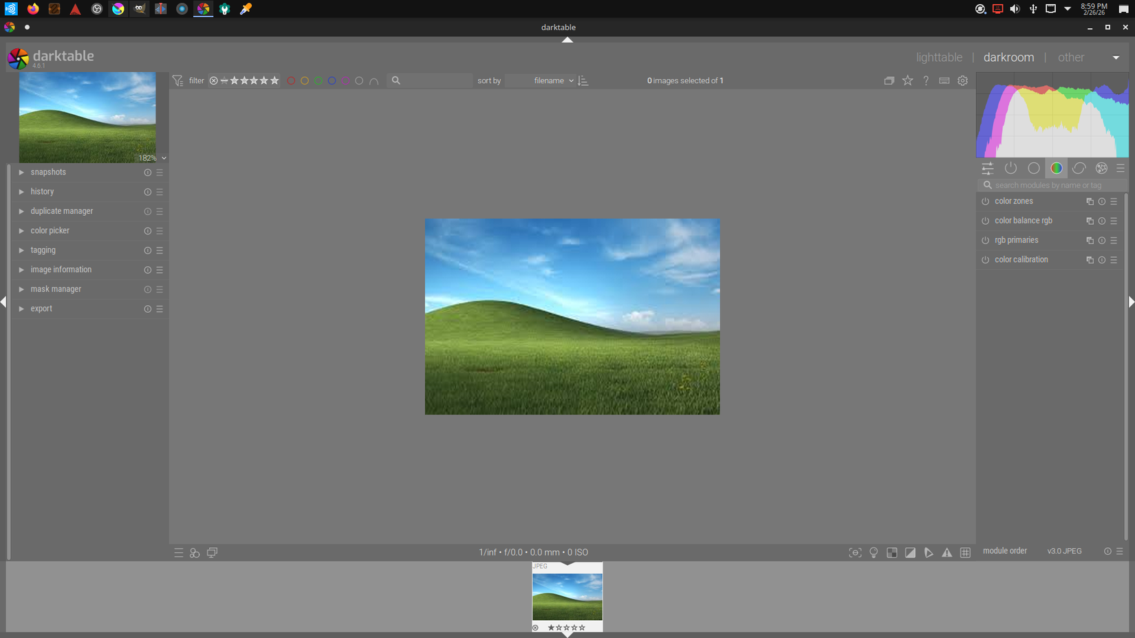 Darktable on Ubuntu Studio.
