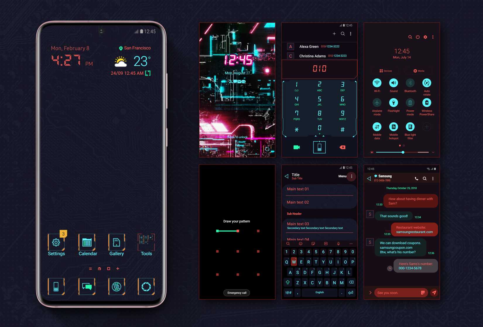Un tema personalizado para teléfonos Samsung Galaxy. 