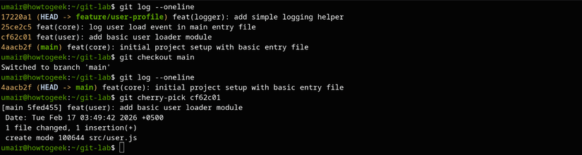 git cherrypick command usage