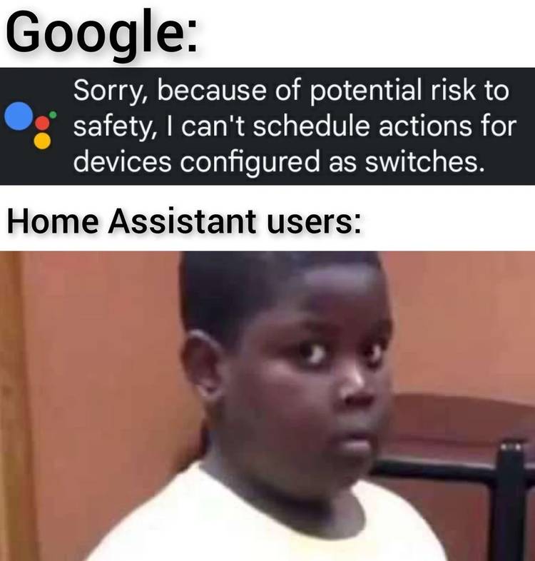 Google Home safety alert Home Assistant meme.