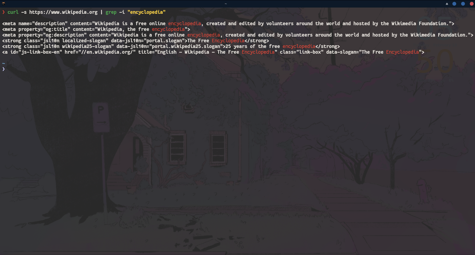 Usando un comando curl y grep.