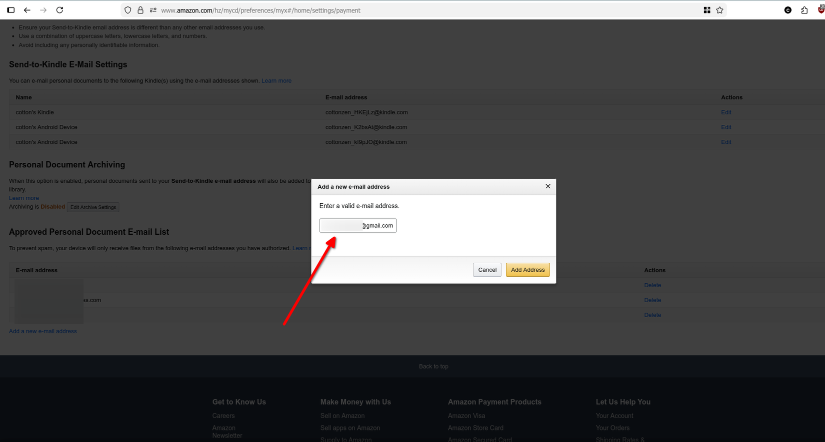 Adding the Calibre sender email address to the list of approved emails.
