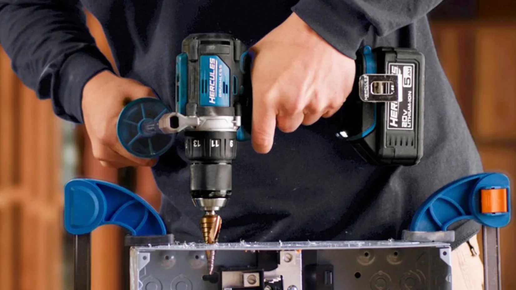 Man using a Hercules drill driver tool