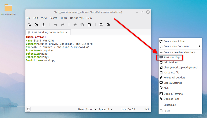 New custom made Nemo Action in Cinnamon edition Linux Mint.