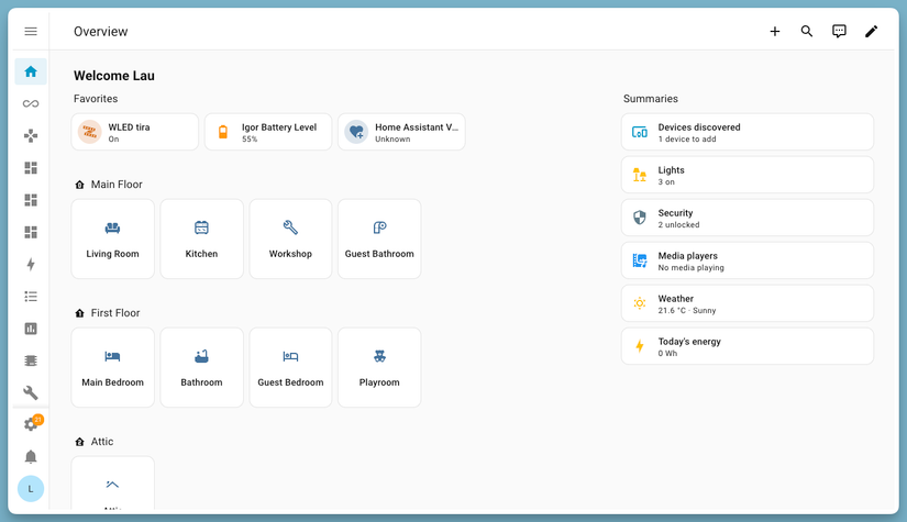 Новая панель Обзор в Home Assistant