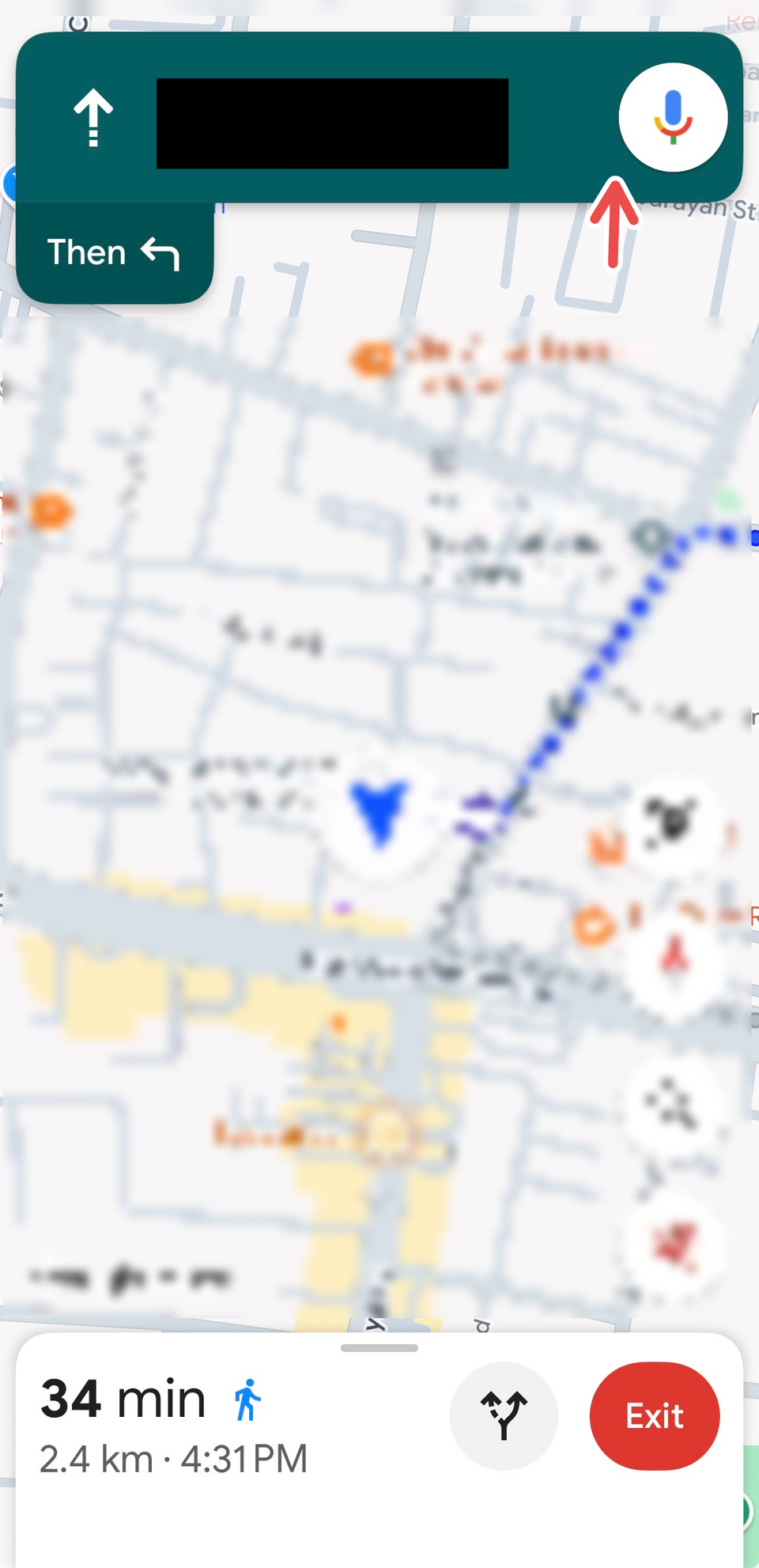 Google's voice assistant on Google Maps.