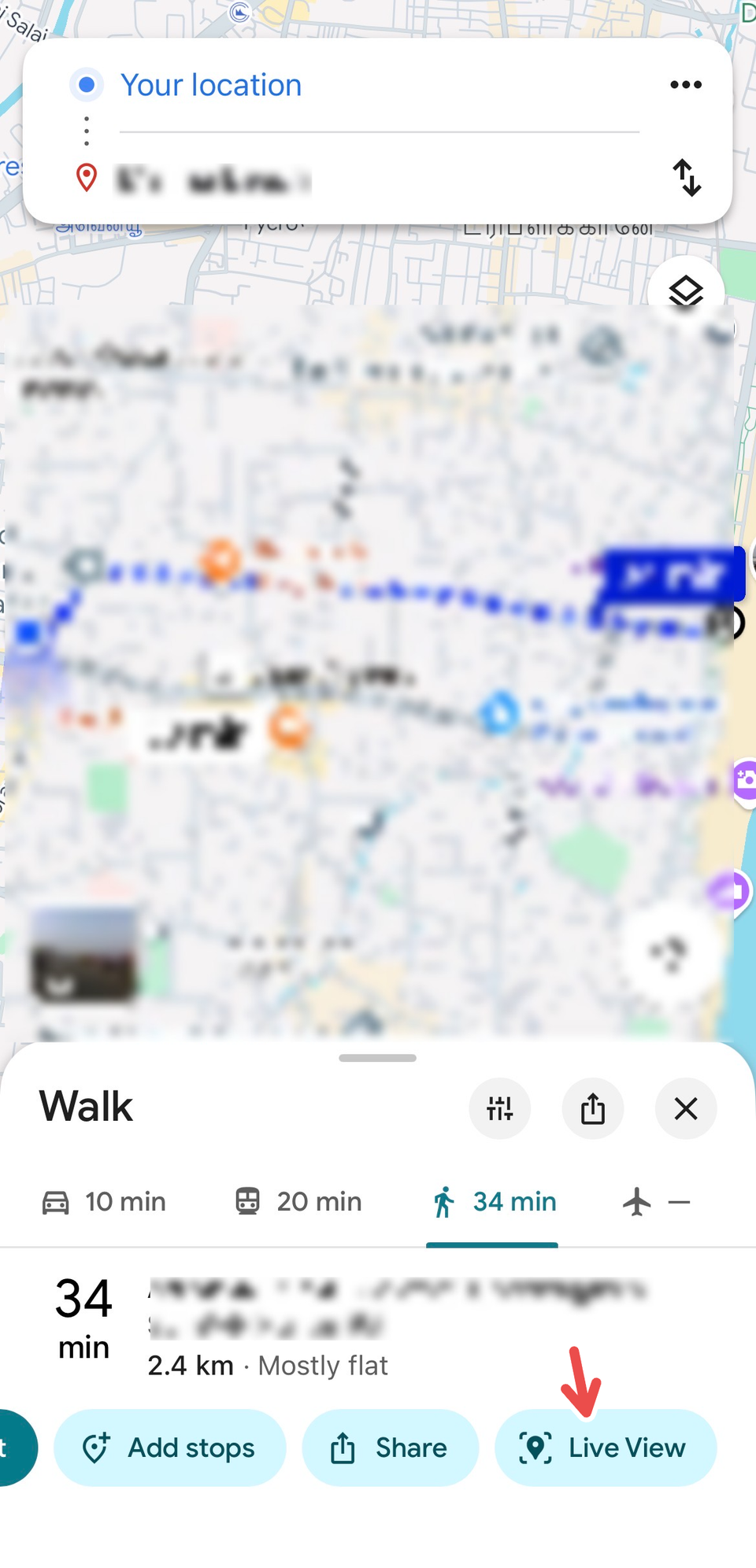 Live View in Google Maps.
