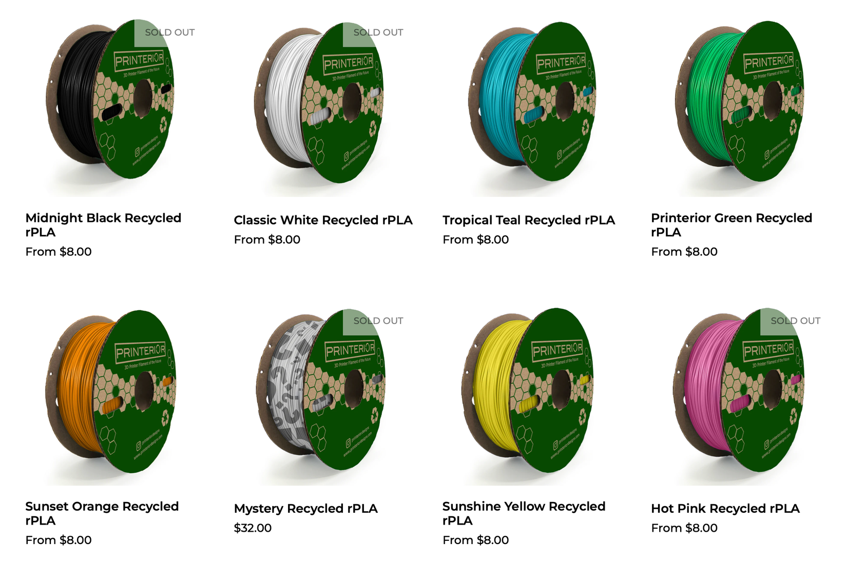 Printerior Designs recycles PLA filament shop.