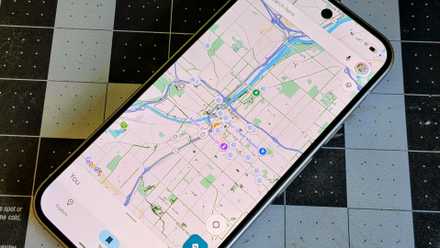 Google Maps on a Pixel 9 with custom icons on the map.