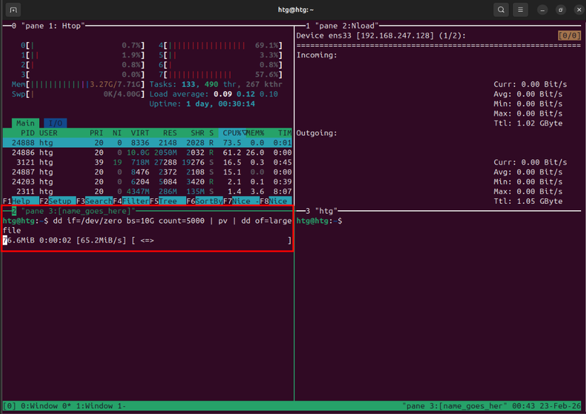 Running a fake backup script