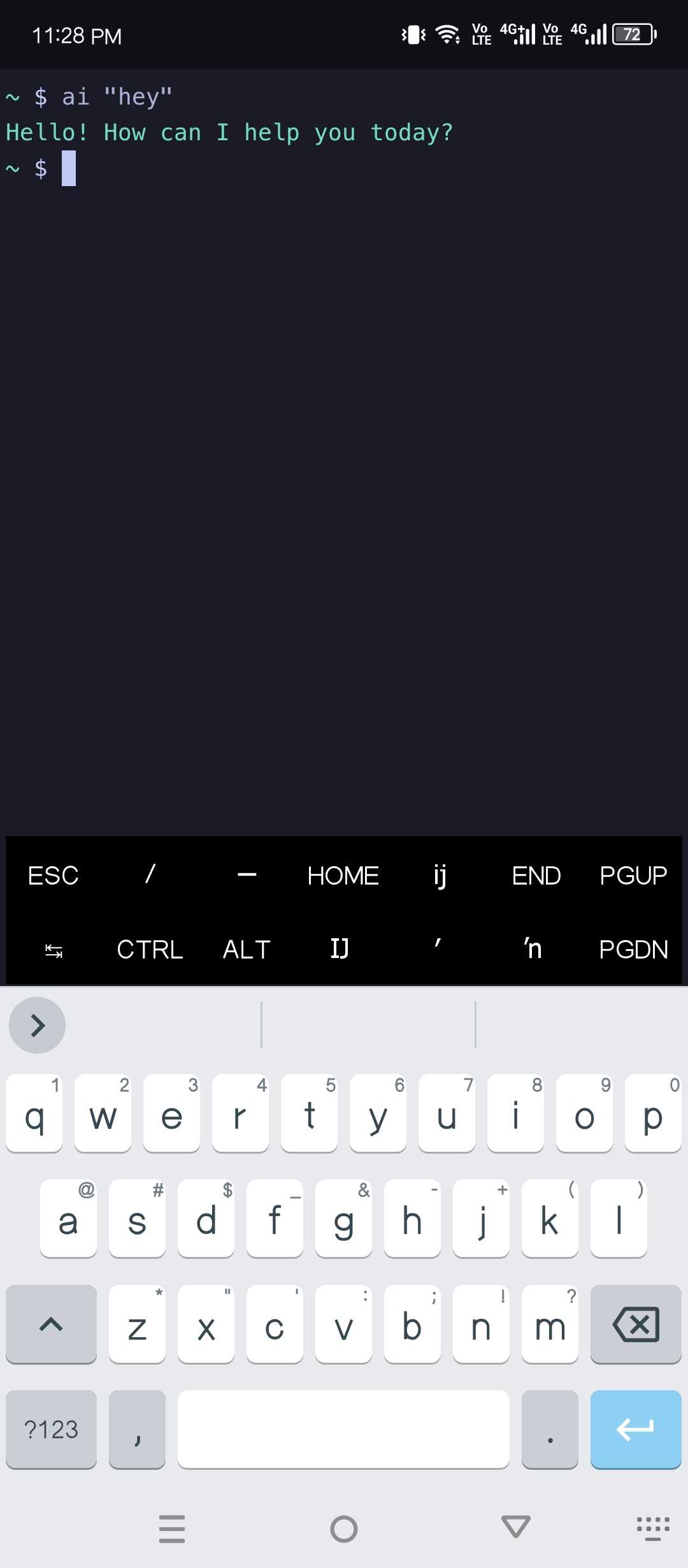 Terminal AI interface for Termux.