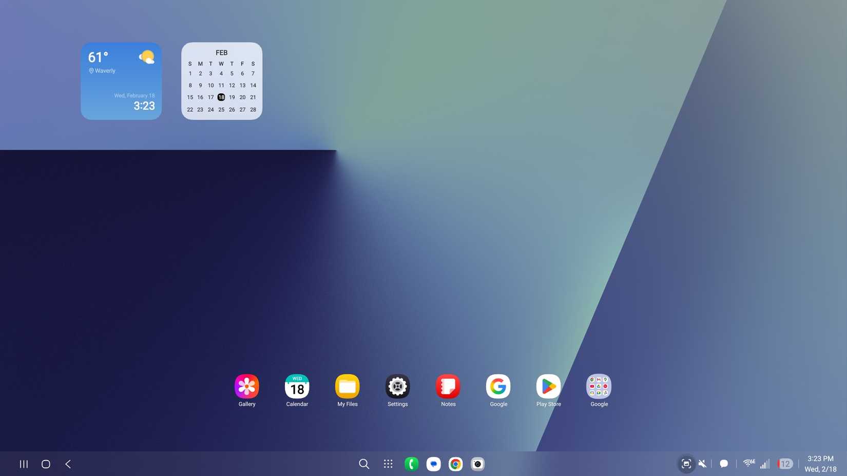 Desktop widgets on Samsung DeX.
