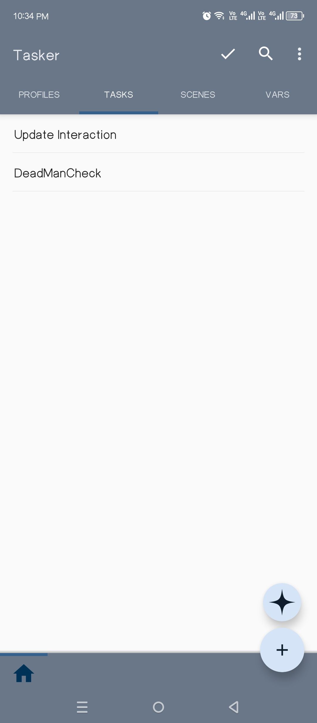 Tasker actions triggered by the dead man switch automation.