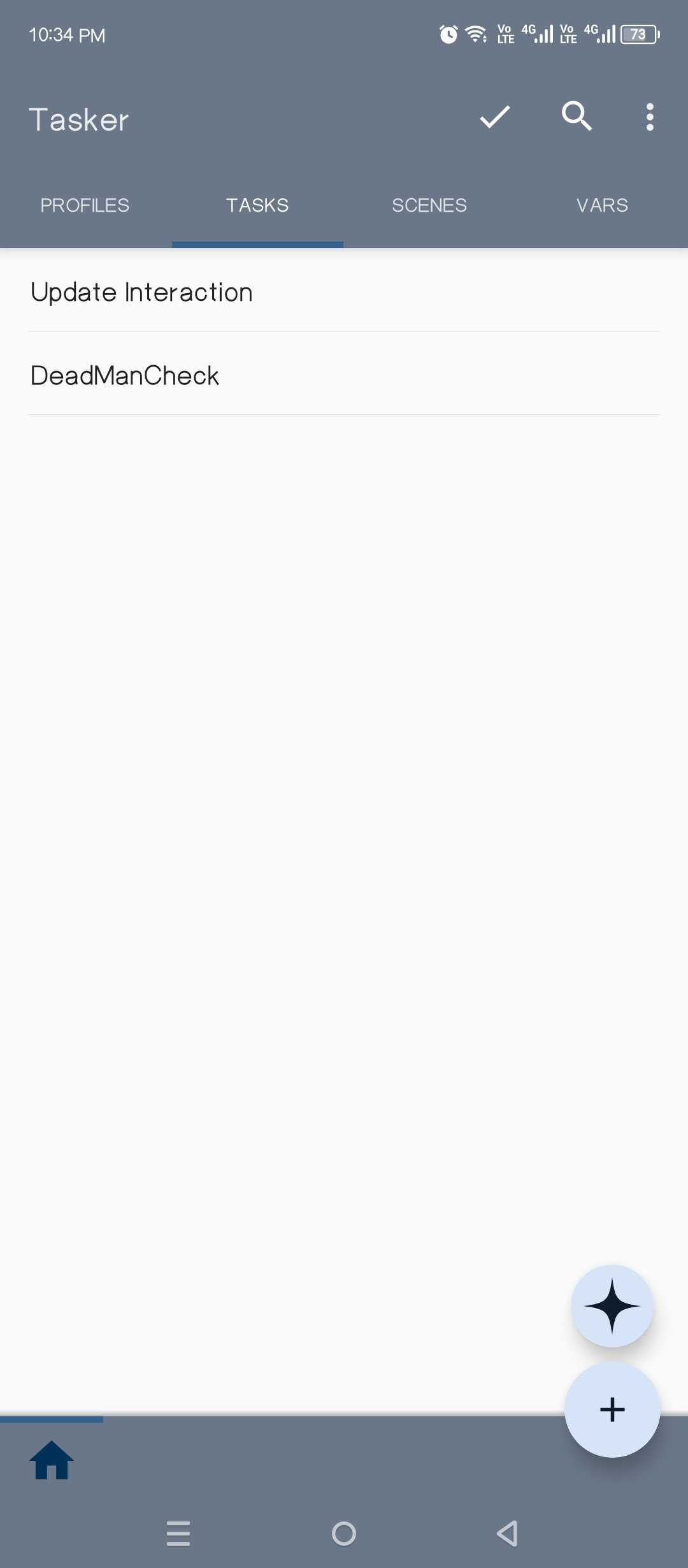 Tasker actions triggered by the dead man switch automation.