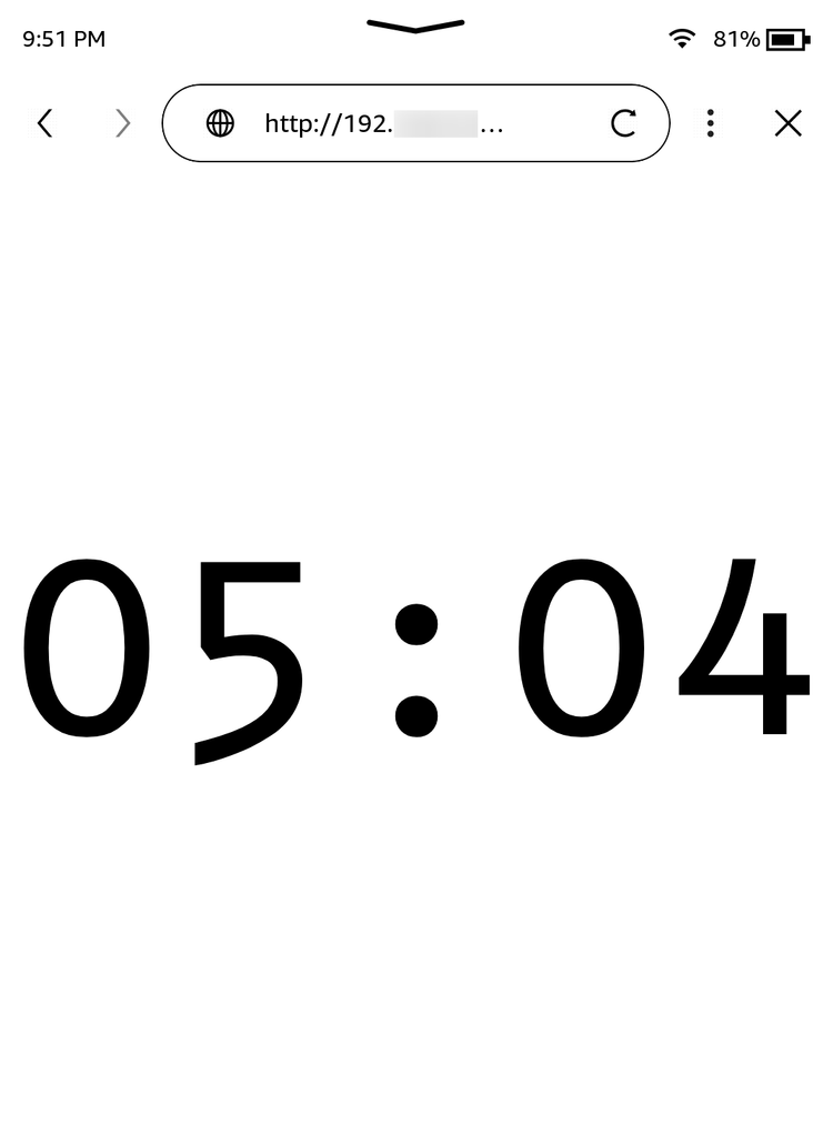 Tento časovač beží na Kindli vďaka mojej inštancii Timetaggera.