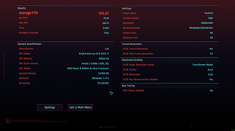 The Cyberpunk Benchmark with DLSS and framegen enabled.