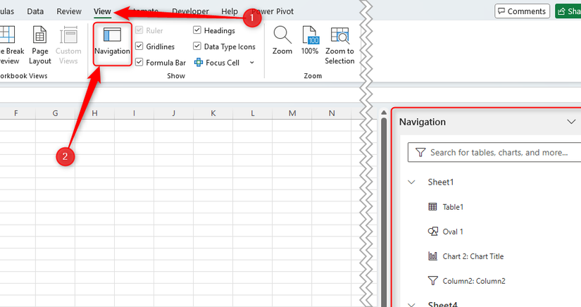 Microsoft Excel's Navigation pane is more useful than you think