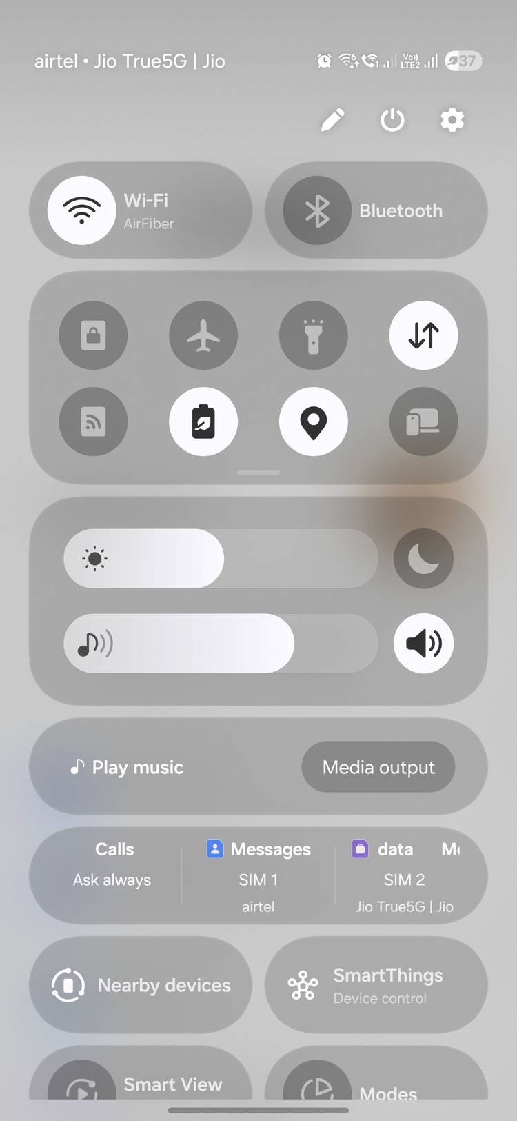 The notification panel on Samsung Galaxy S24 with One UI 8.