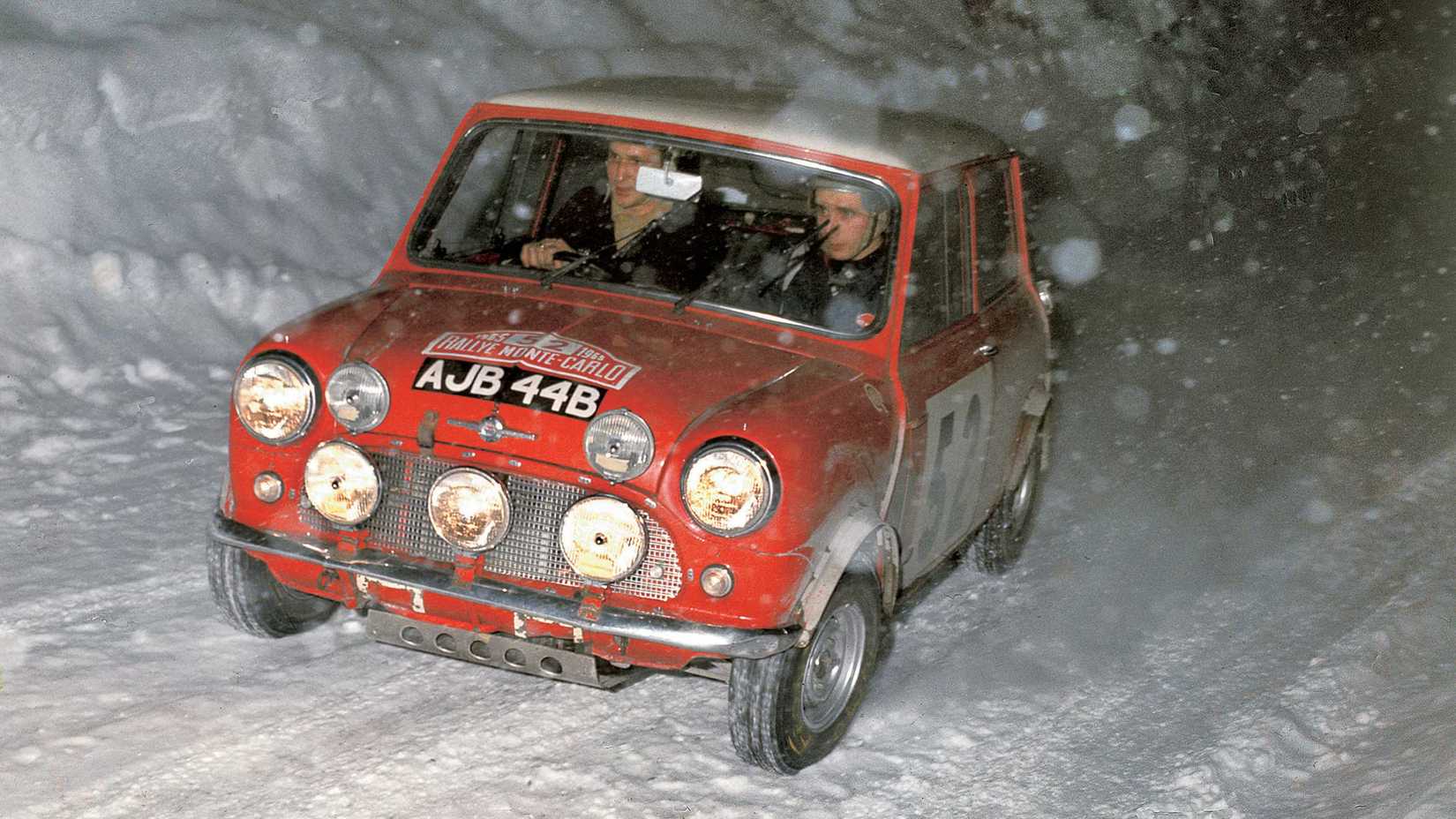 Timo Mäkinen and Paul Easter 1965 Monte Carlo Rally