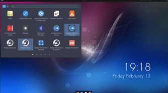 Ubuntu running the Budgie app launcher.
