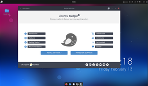 Ubuntu Budgie running the welcome app.