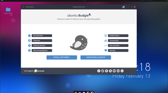 Ubuntu Budgie running the welcome app.