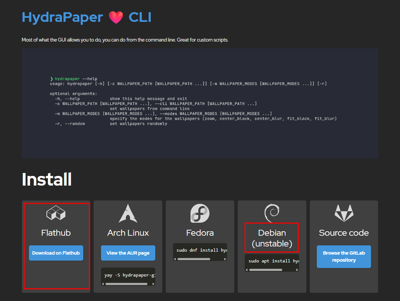 Using Flathub to Install Hydrapaper