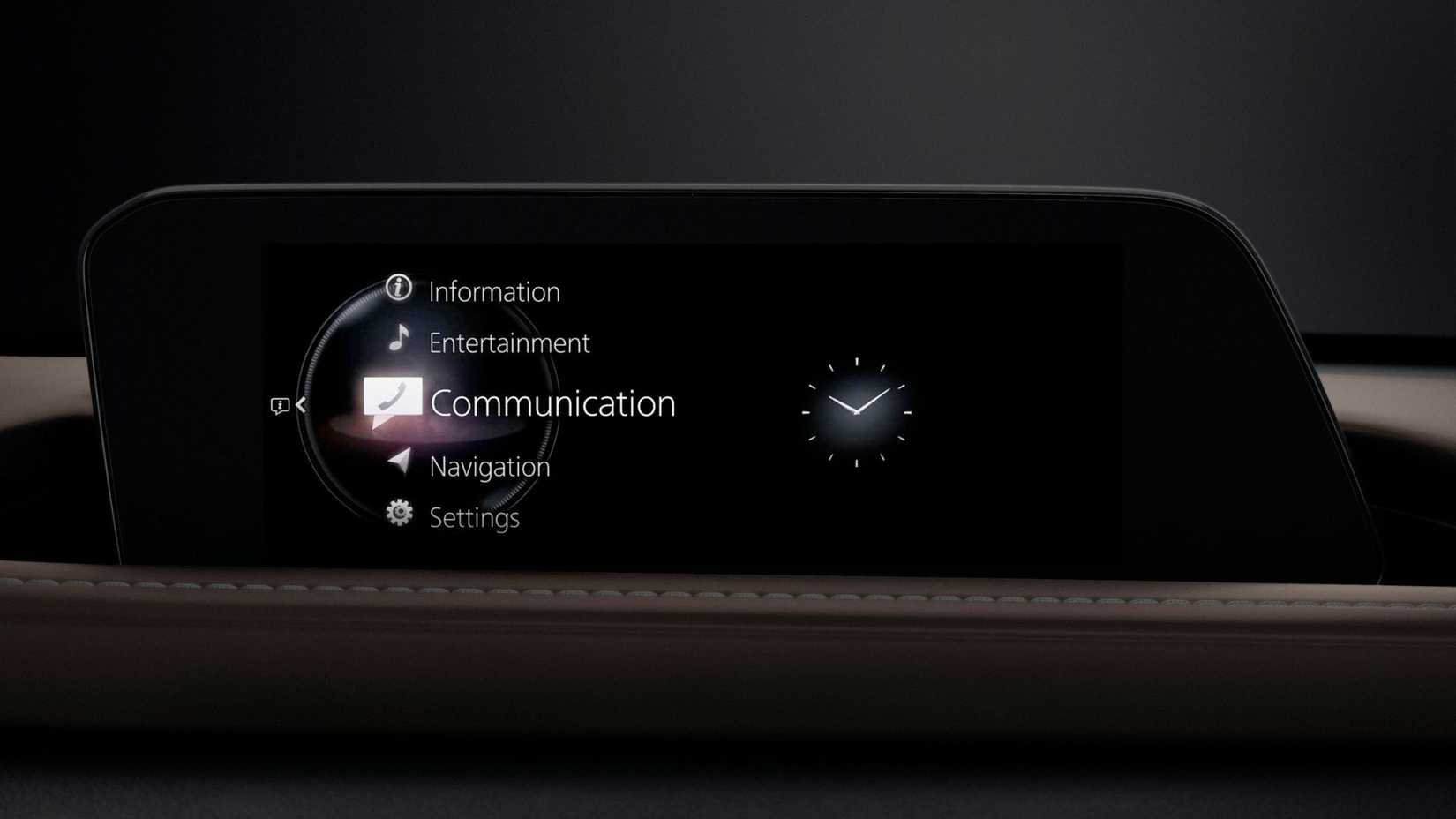 Close-up shot of the infotainment screen in a 2023 Mazda CX-30.