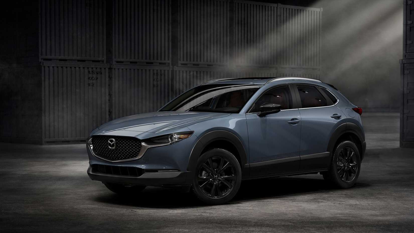 Static fronmt 3/4 shot of a 2023 Mazda CX-30.