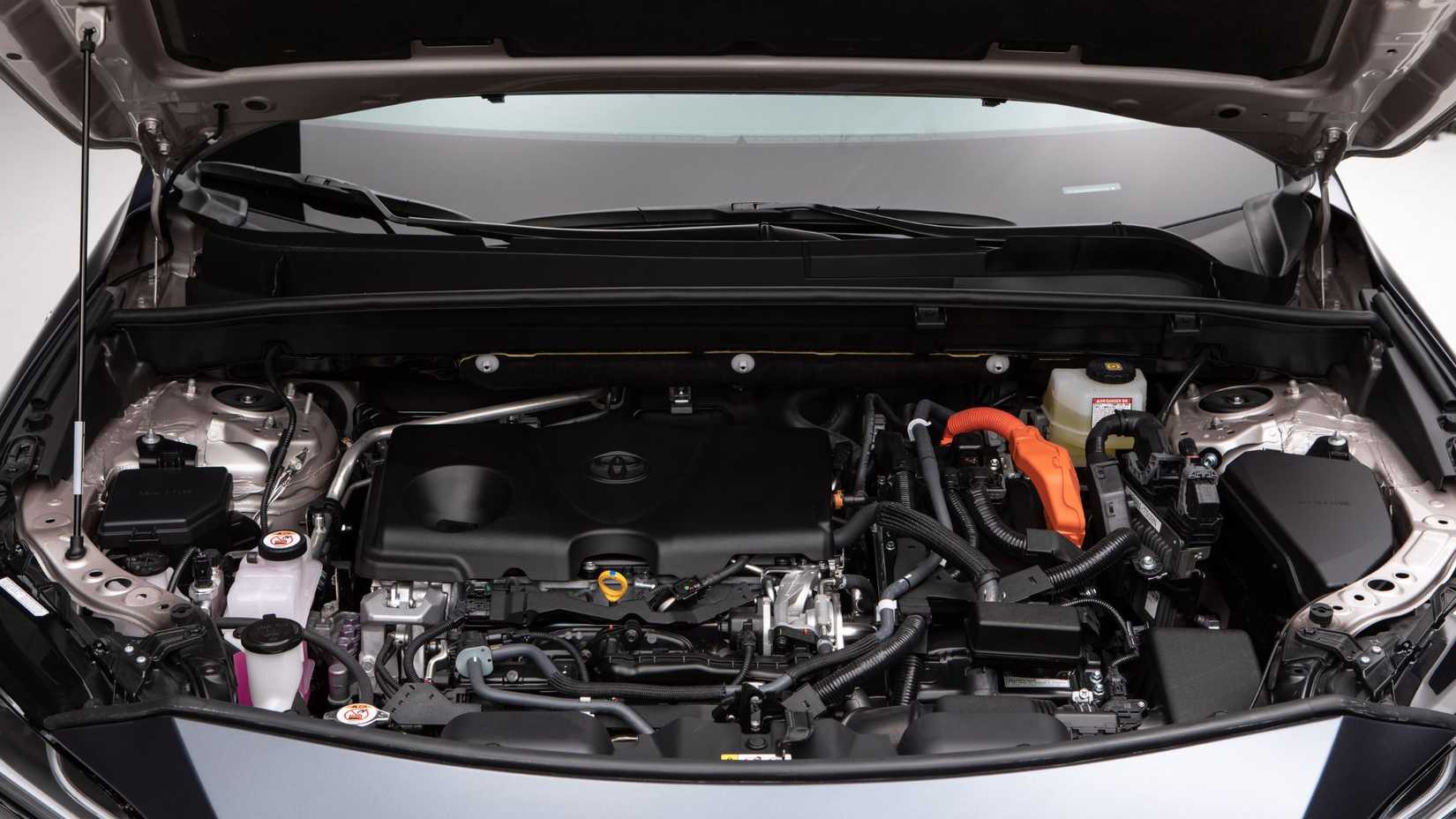 Shot of the engine under the hood of a 2024 Toyota Venza Limited.