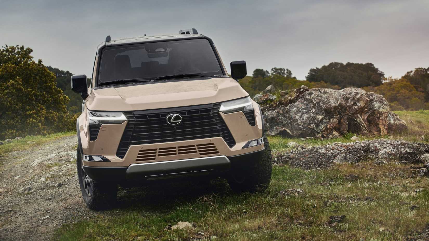 Static front view of the 2026 Lexus GX Overtrail off-roader.