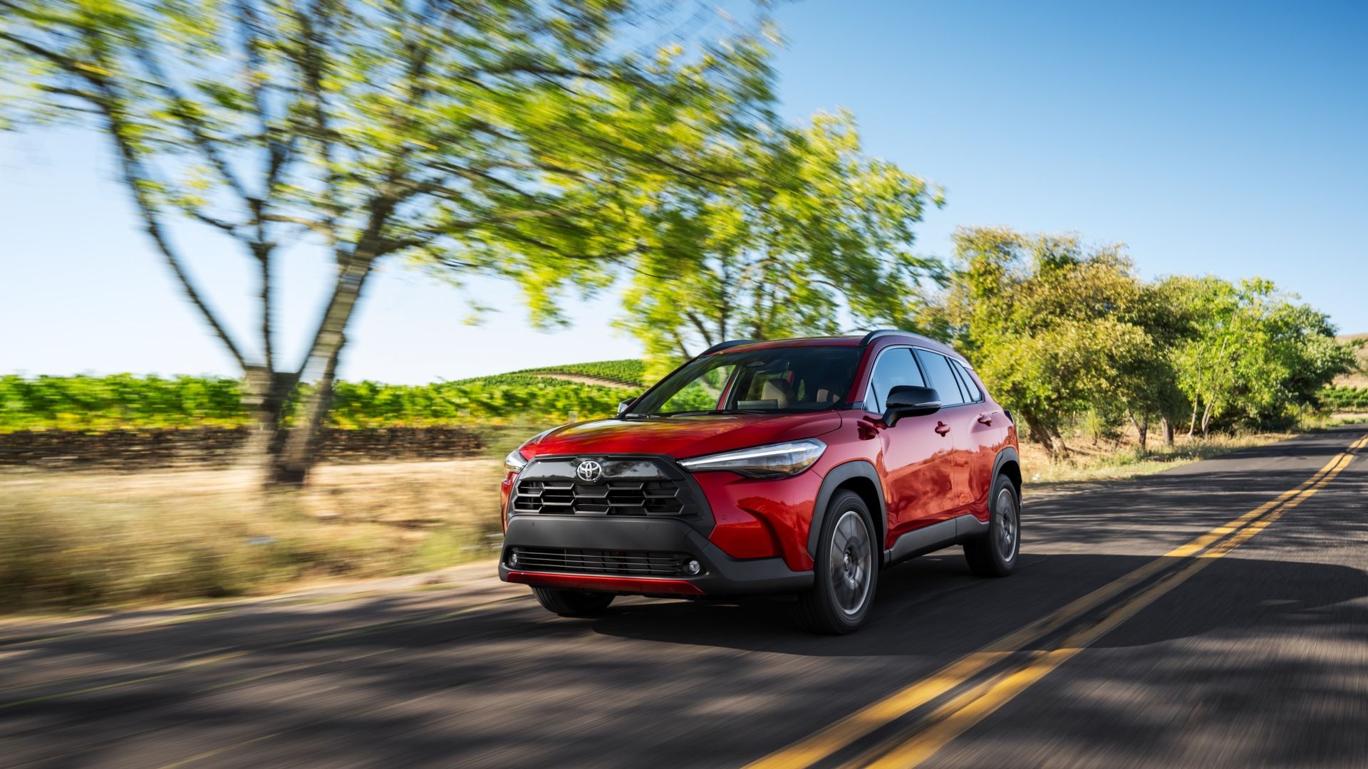 Front 3/4 shot of a 2026 Toyota Corolla Cross