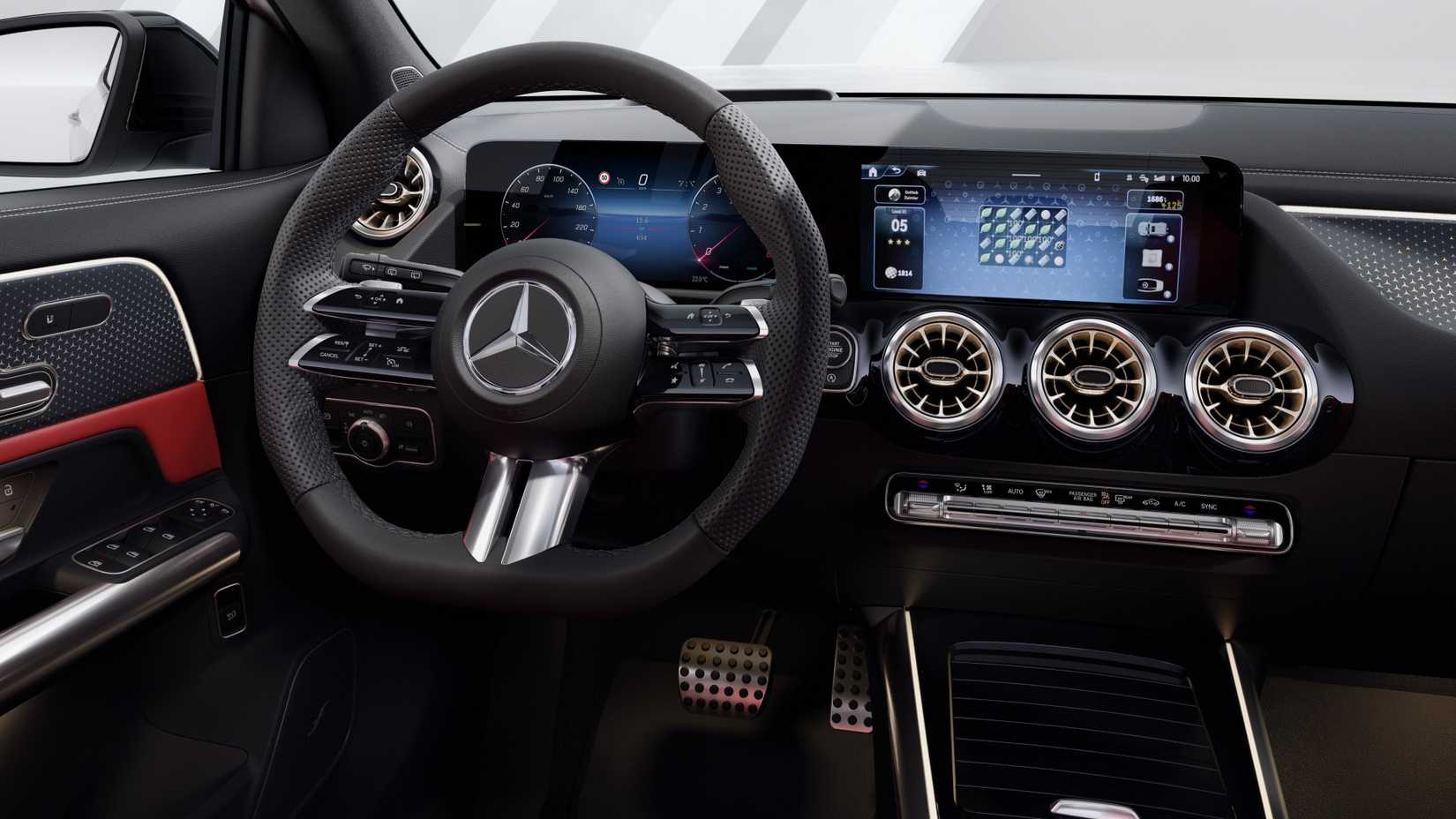 Interior shot of the dashboard in a 2024 Mercedes-Benz GLA-Class