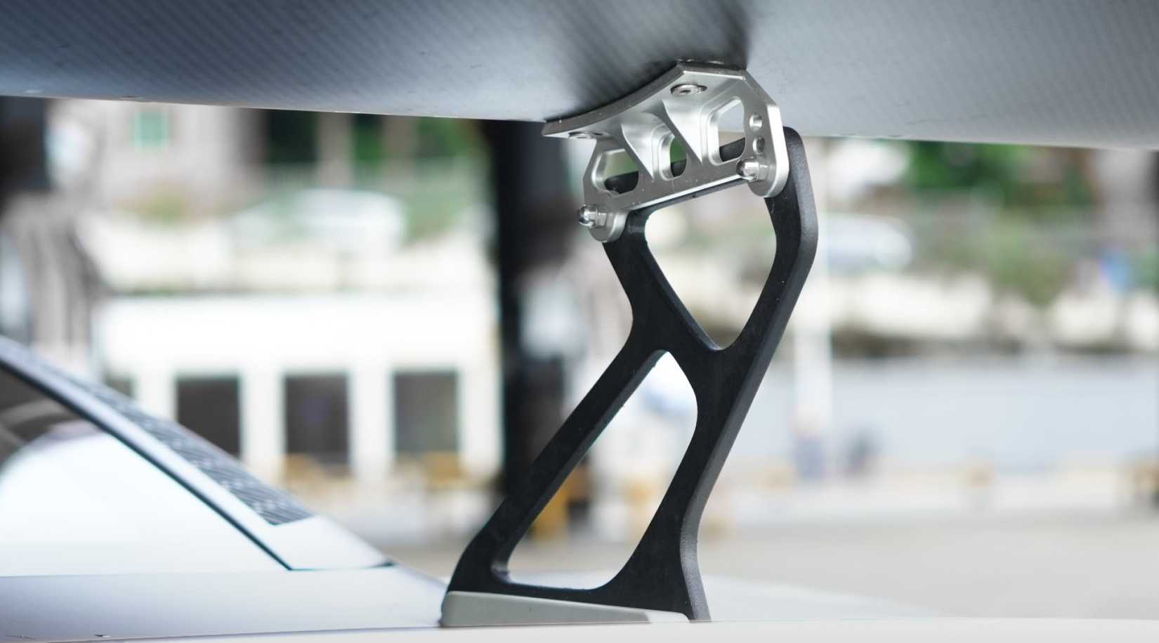 Lotus Exige rear wing stand printed in Bambu Lab PPA-CF.