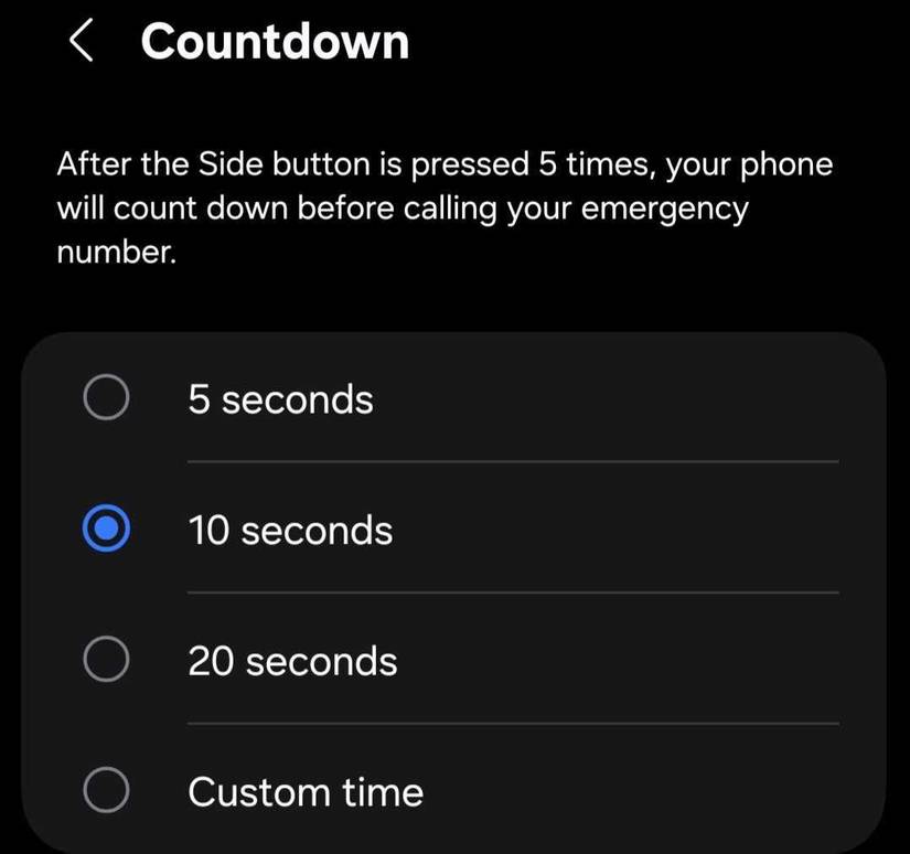 Настройка таймера обратного отсчёта для SOS вызова на Android.