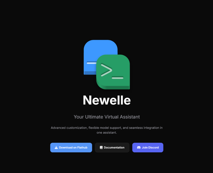Скриншот главной страницы Newelle AI