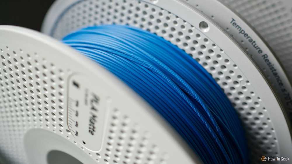 PLA filament prints easily but lacks the impact resistance of engineering materials.