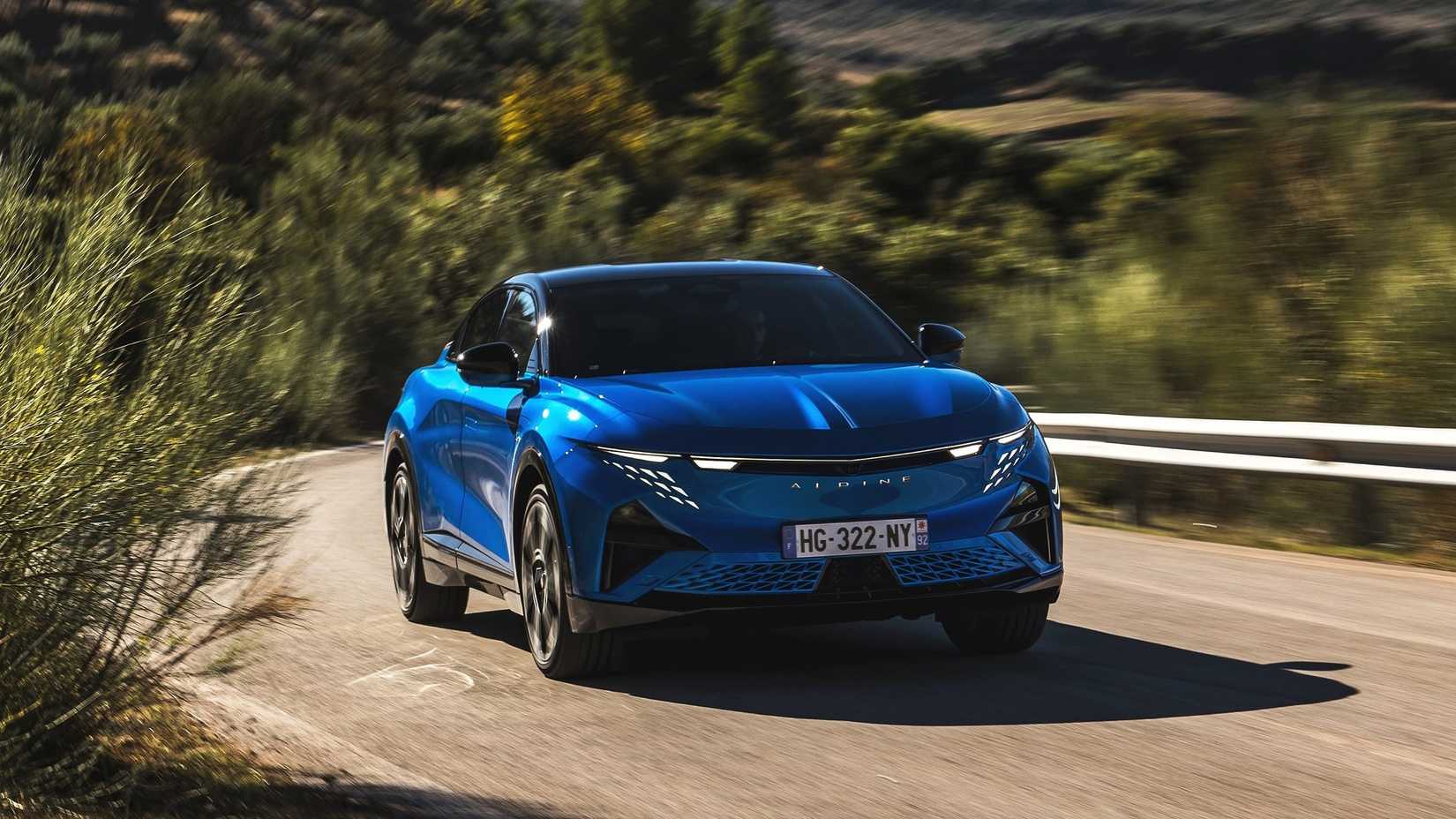 Front 3/4 shot of a 2026 Alpine A390 