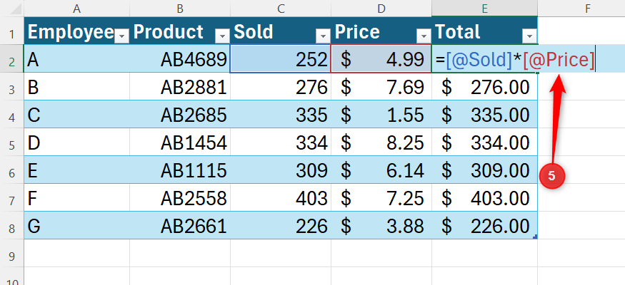 How to use structured references in Microsoft Excel