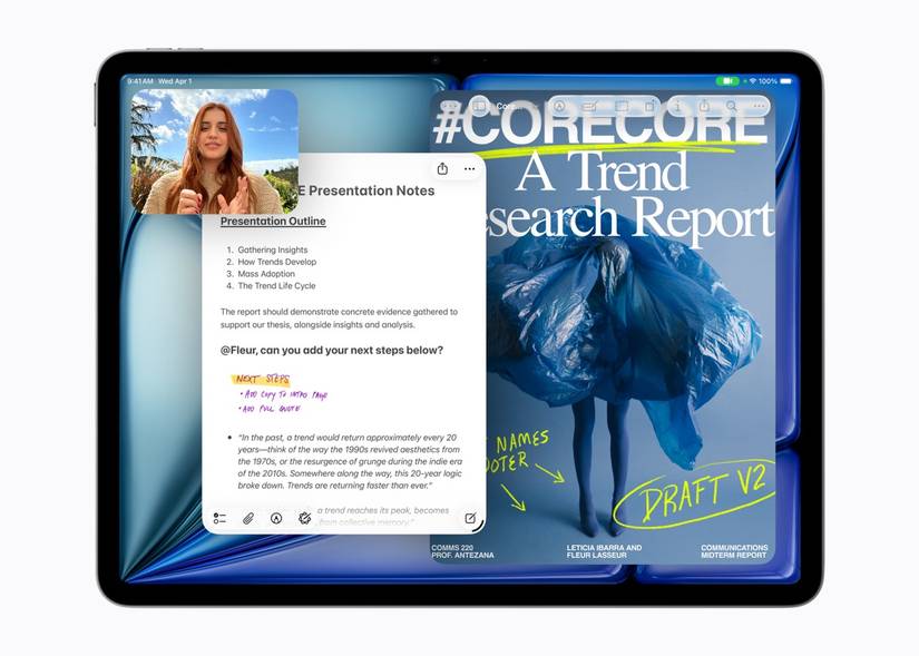 iPad Air M4 с открытыми приложениями