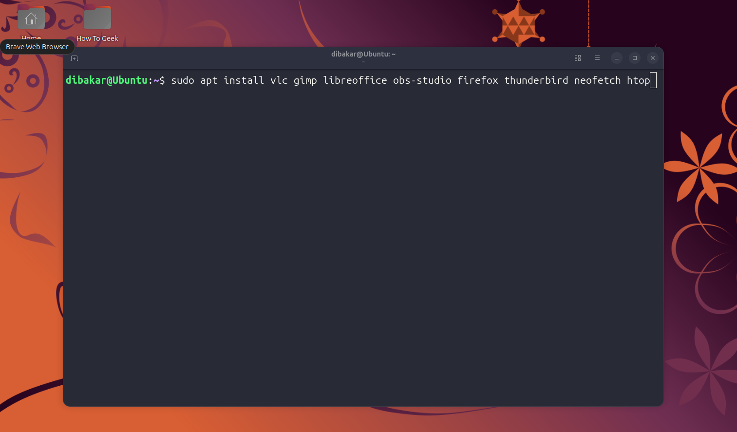 Listado de comandos de instalación masiva de APT VLC GIMP OBS-Studio Firefox y Thunderbird.