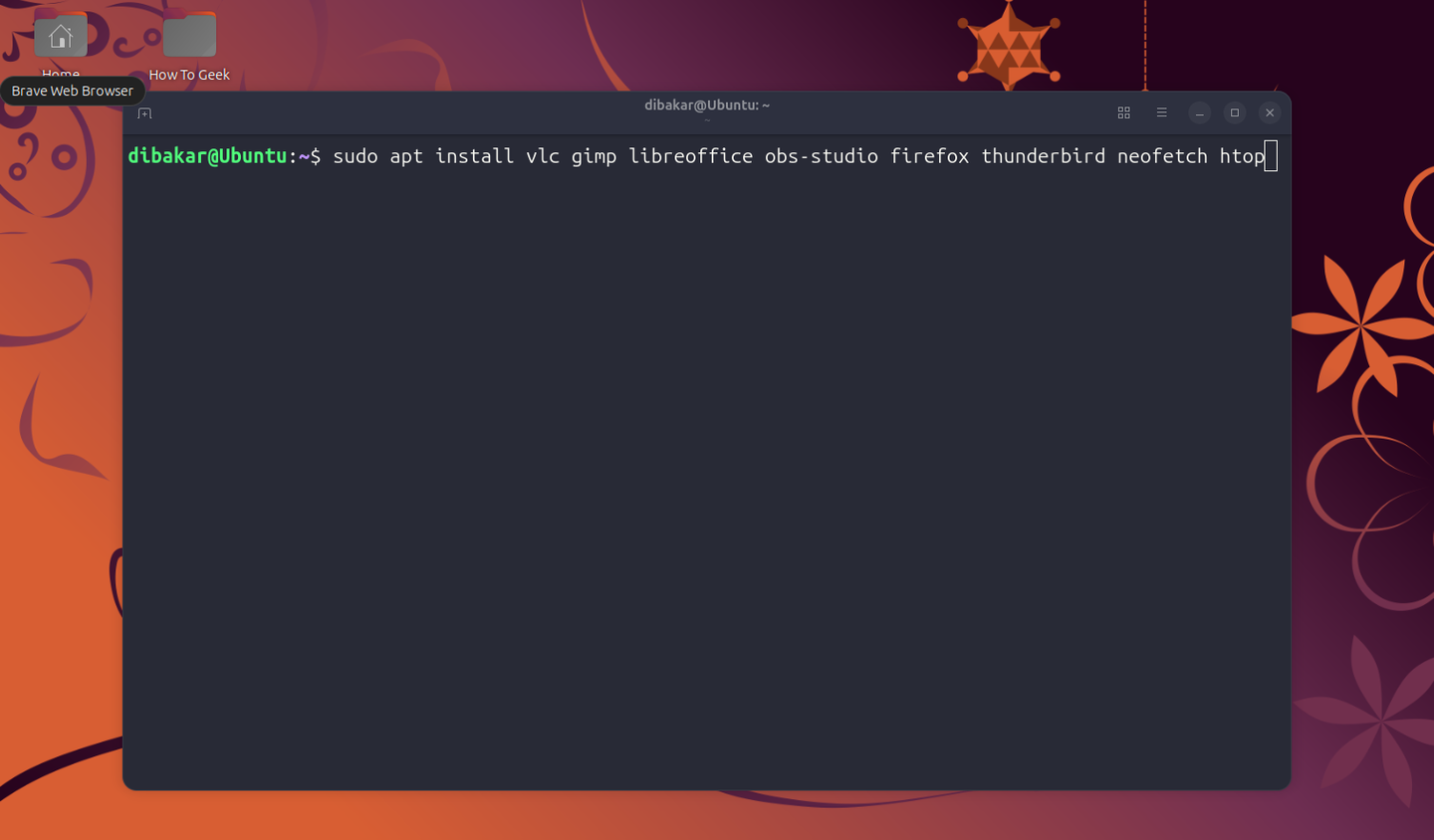 Listado de comandos de instalación masiva de APT VLC GIMP OBS-Studio Firefox y Thunderbird.