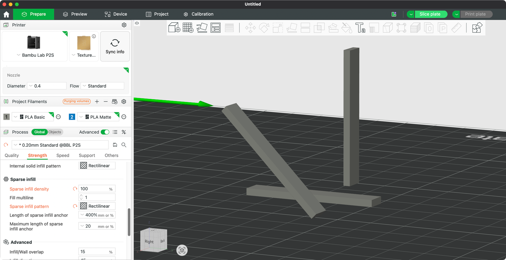 Placing items on the construction board in Bambu Studio.-1