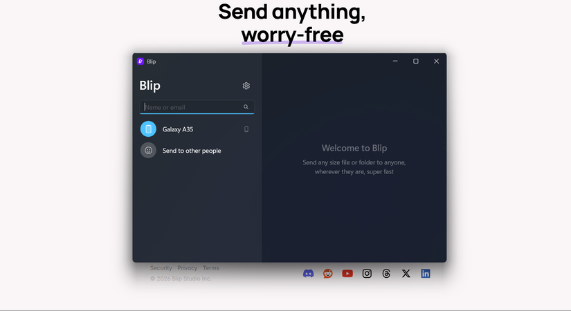 BlipのWindowsインターフェース画面