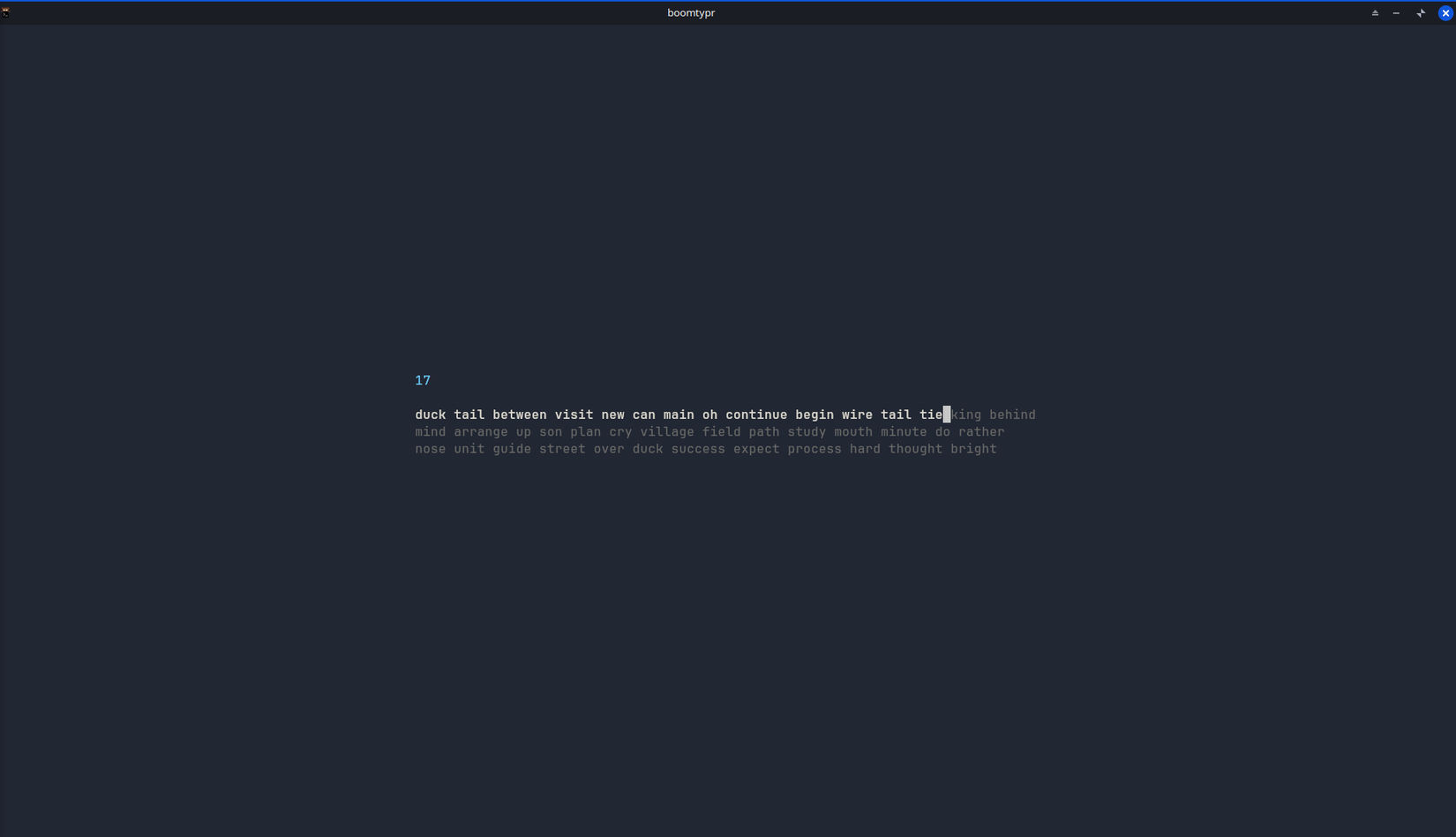 Boomtyprのタイピング画面