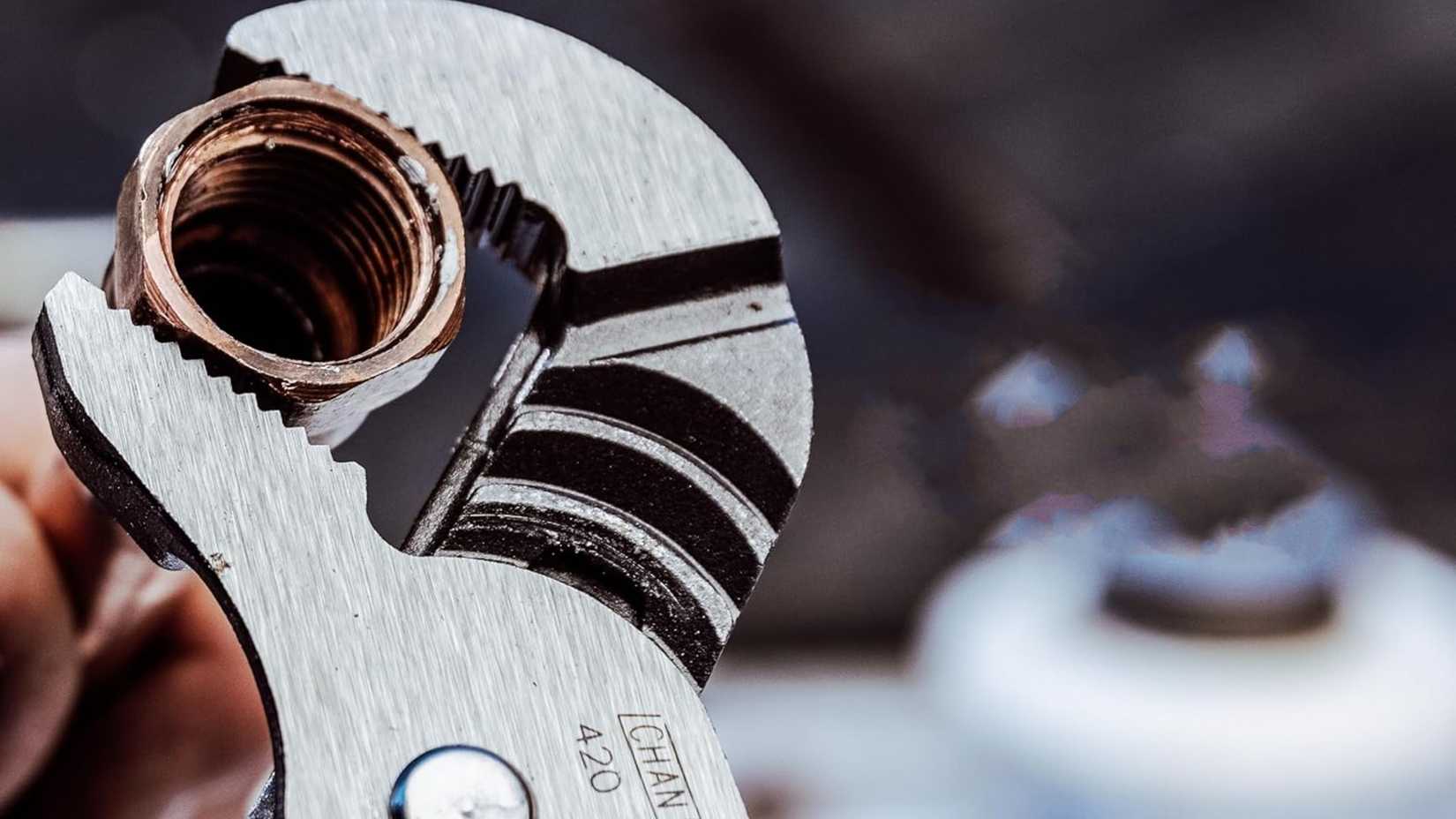 Channellock tongue and groove pliers on a bolt