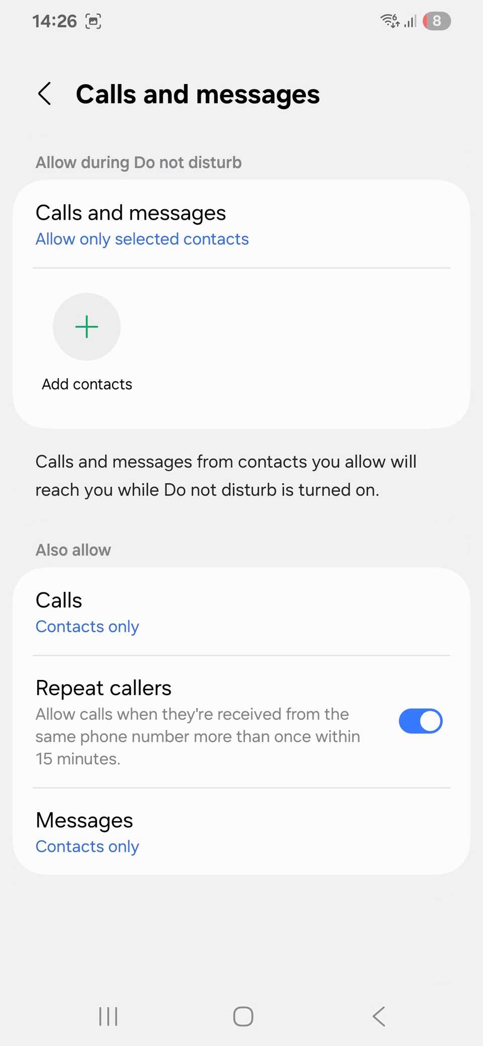 The Drive mode menu on a Samsung phone.