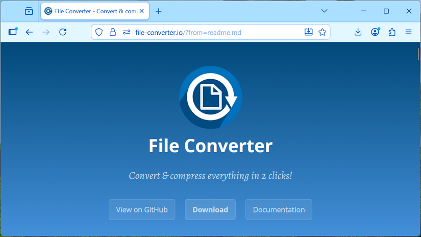 The legitimate File Converter website.